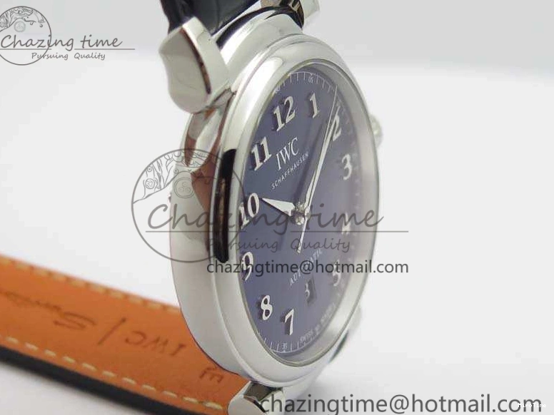 MIROTIME 0714 MoistureWicking Da Vinci IW356601 SS MKF 1:1 Best Edition Blue Dial On Black Leather Strap A 7233